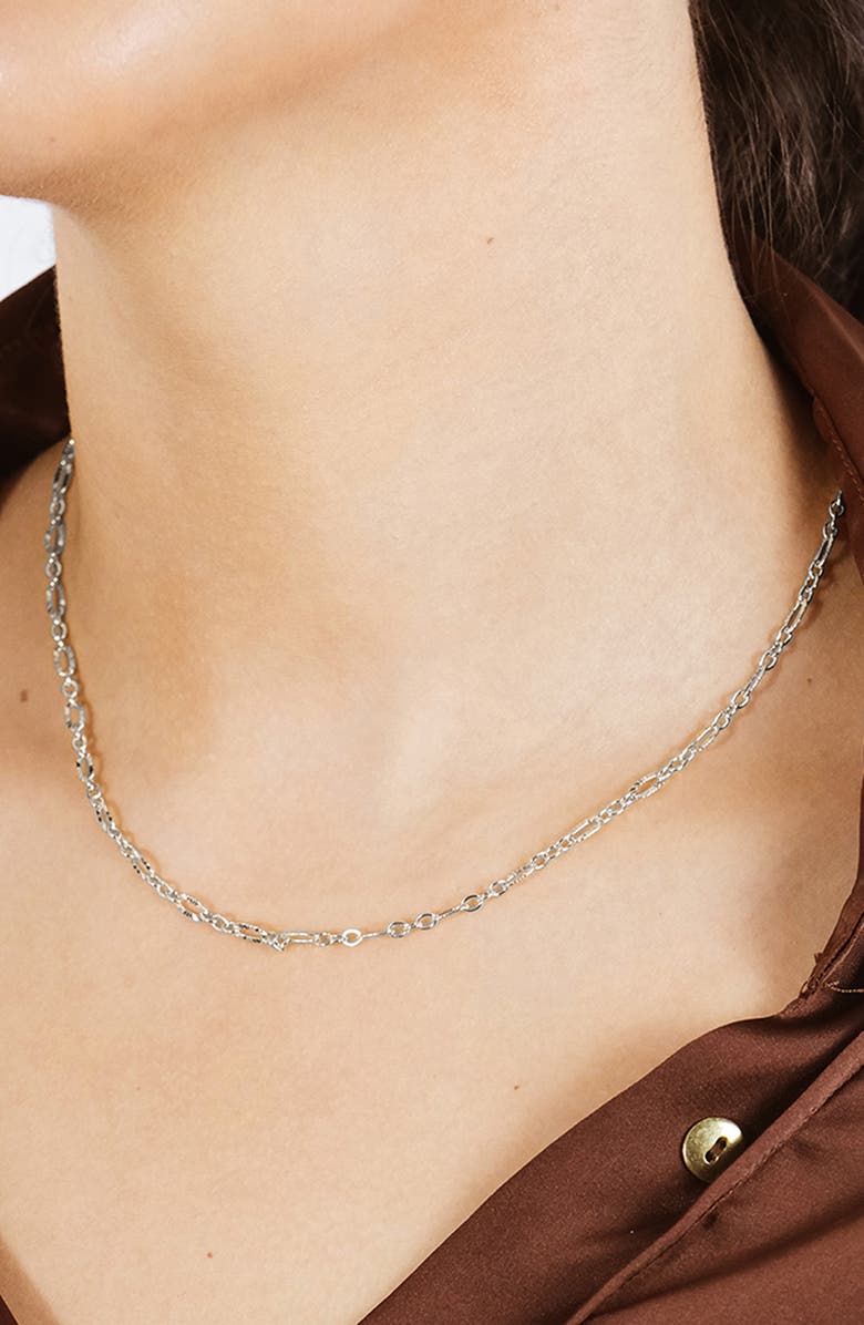 Sterling Forever Elysia Mixed Link Necklace, Alternate, color, 