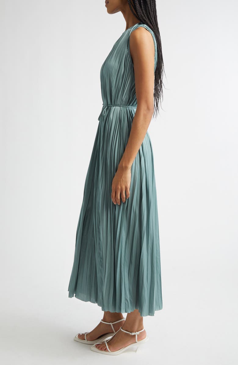 Ulla Johnson Fianna Plissé Sleeveless Midi Dress, Alternate, color, Sea Glass