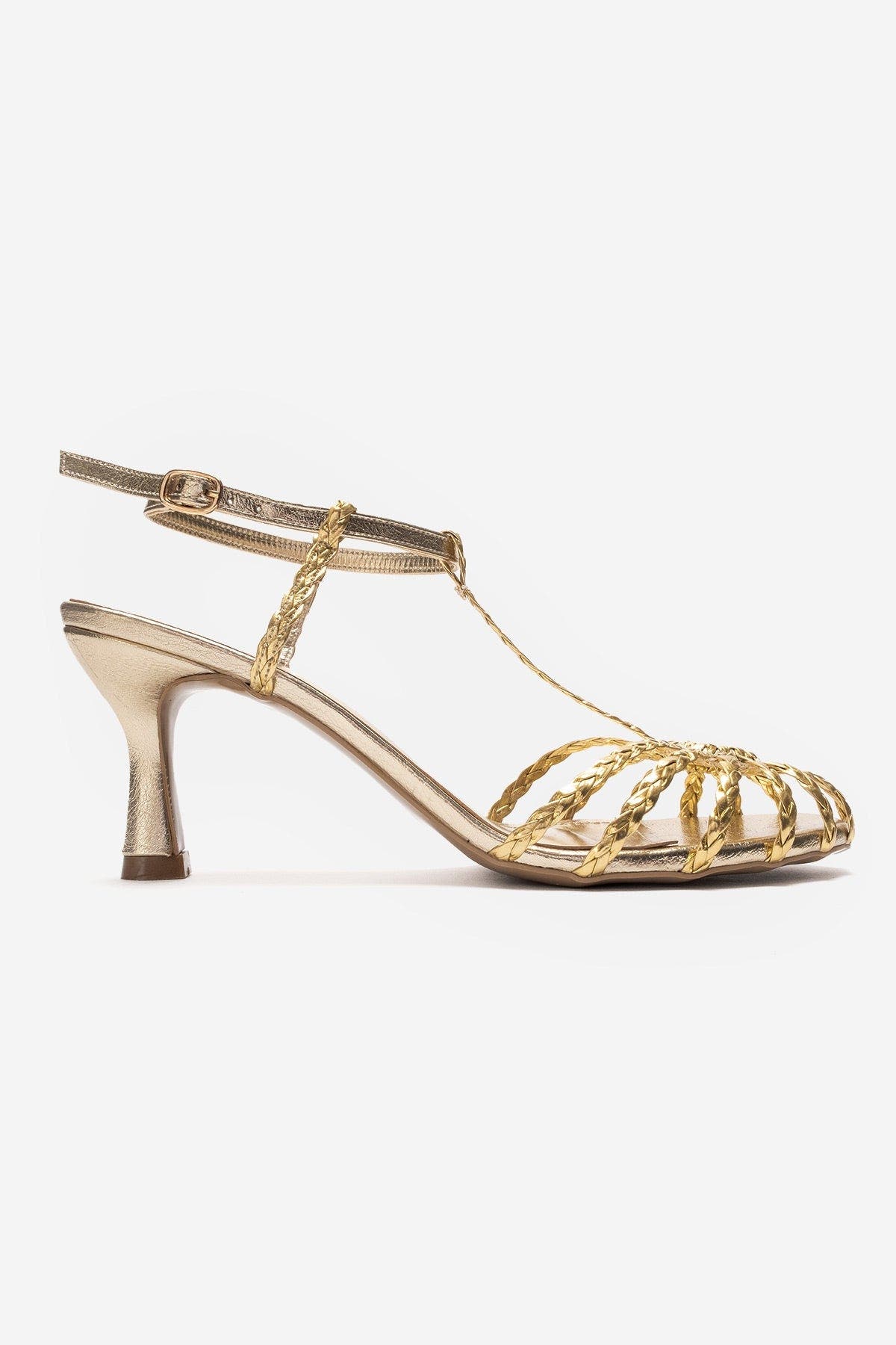 Gerald Woven Strap Stiletto Pump, Alternate, color, Gold