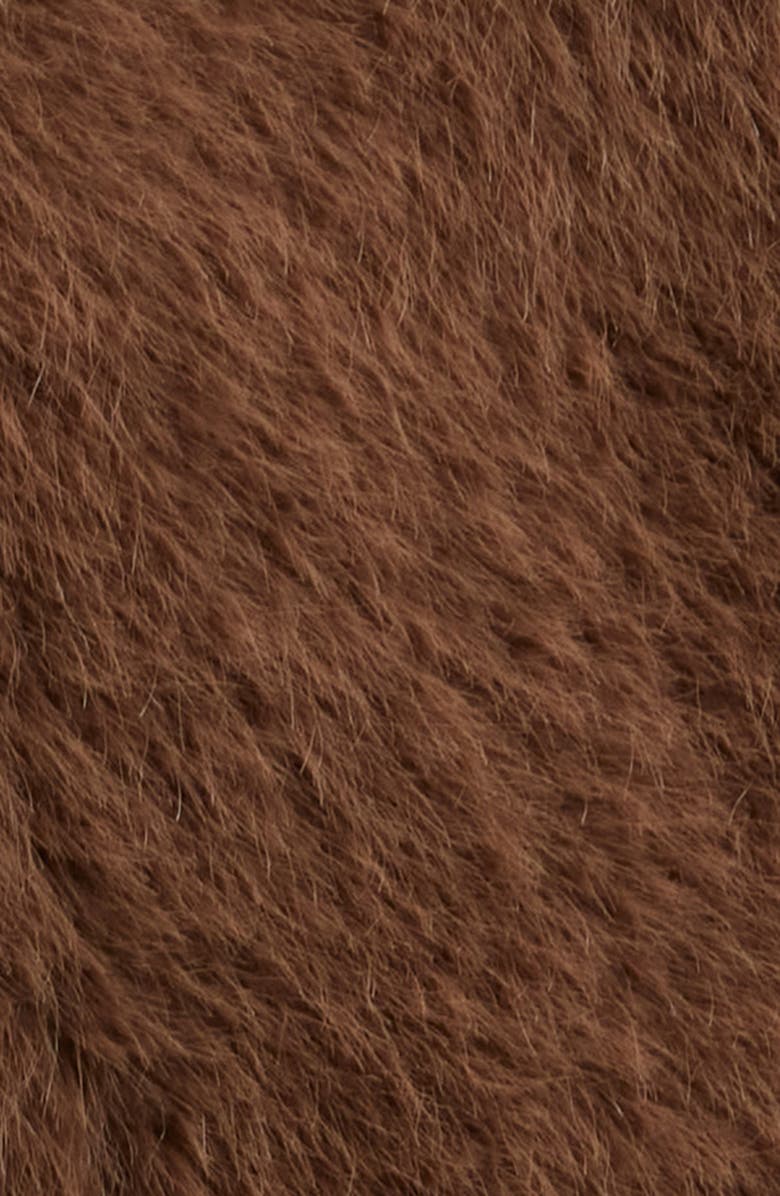 Via Spiga Reefer Faux Fur Longline Coat, Alternate, color, Portobello