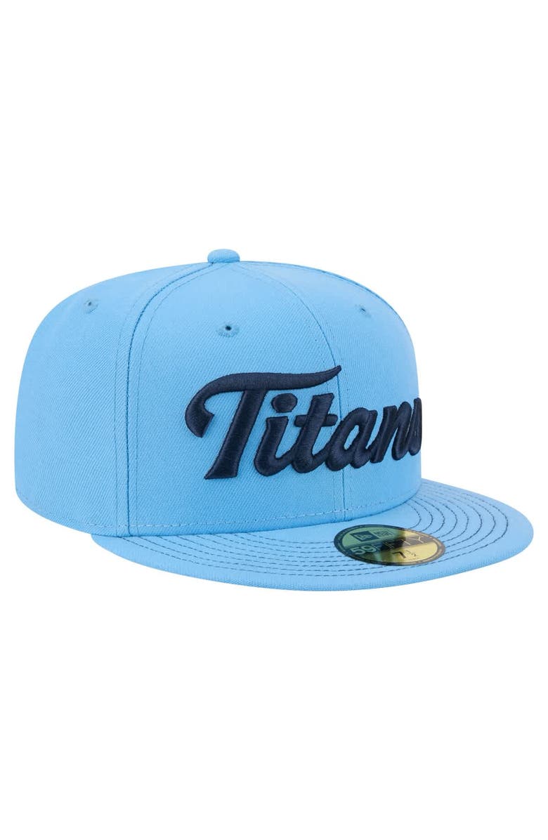 New Era Men's New Era  Light Blue Tennessee Titans Script 59FIFTY Fitted Hat, Alternate, color, Light Blue