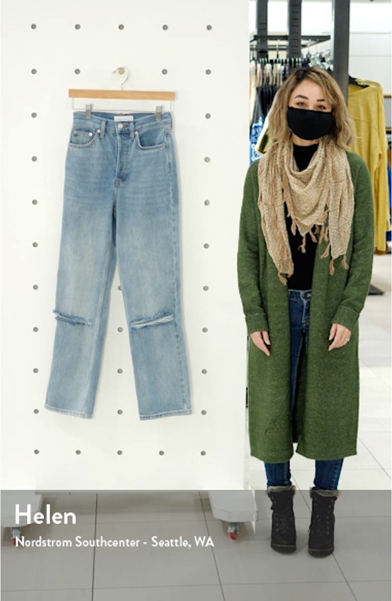 Bleach Rip Straight Leg Jeans, sales video thumbnail