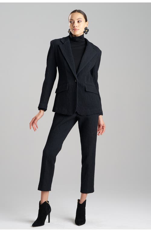 Natori Textured Cotton Jacquard Jacket In Black