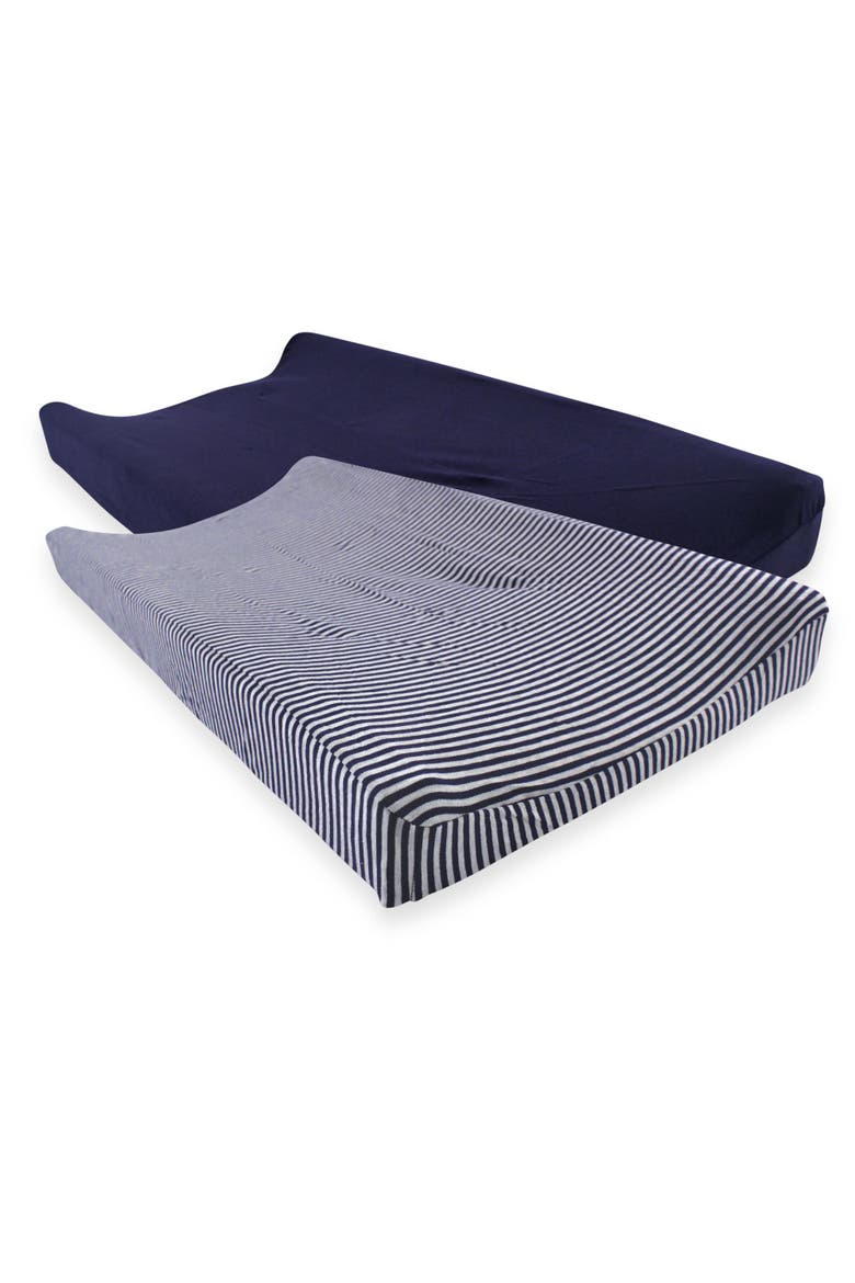 Soft Organic Cotton Changing Pad Sheet, Main, color, Navy Heather Gray