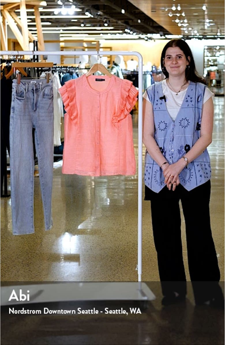 Flutter Sleeve Button-Up Top, sales video thumbnail