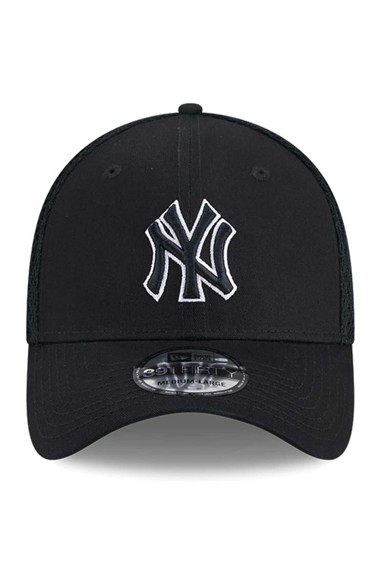 New Era Men's New Era New York Yankees Evergreen Black & White Neo 39THIRTY Flex Hat, Alternate, color, Black