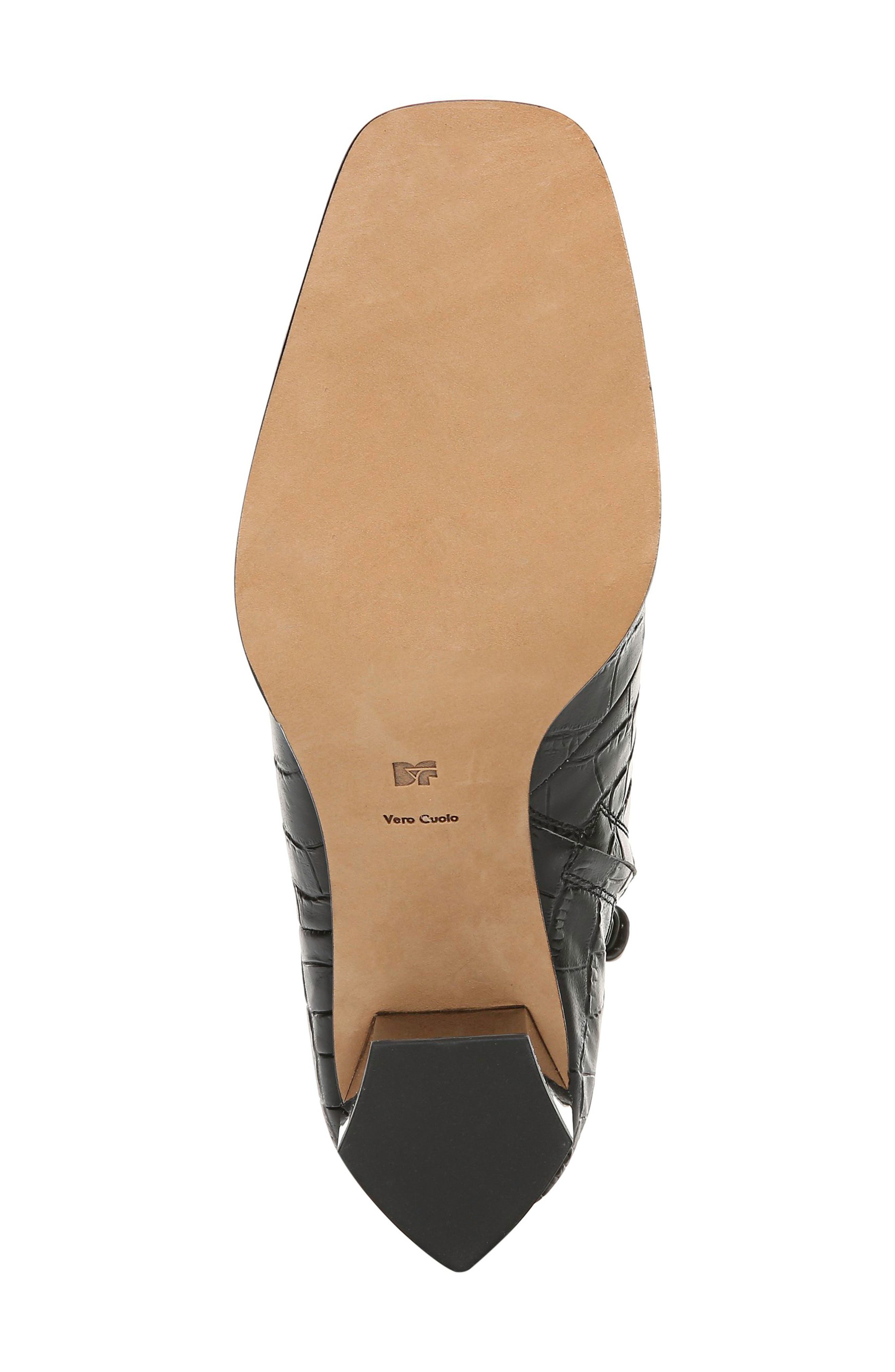 Diane von Furstenberg Thelma Croc Embossed Bootie, Alternate, color, 