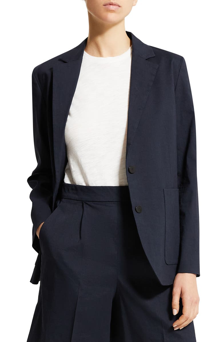 Theory Linen Blend Blazer, Alternate, color, Concord
