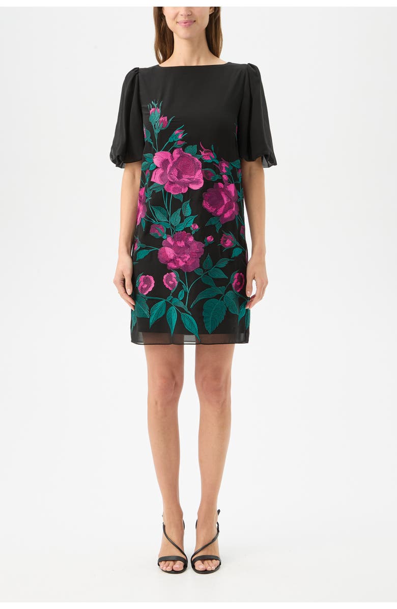Trina Turk Luv Puff Sleeve Embroidered Dress, Main, color, Multi