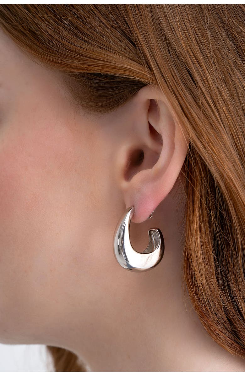 Zynnia Collective Studio Hoops, Alternate, color, Silver