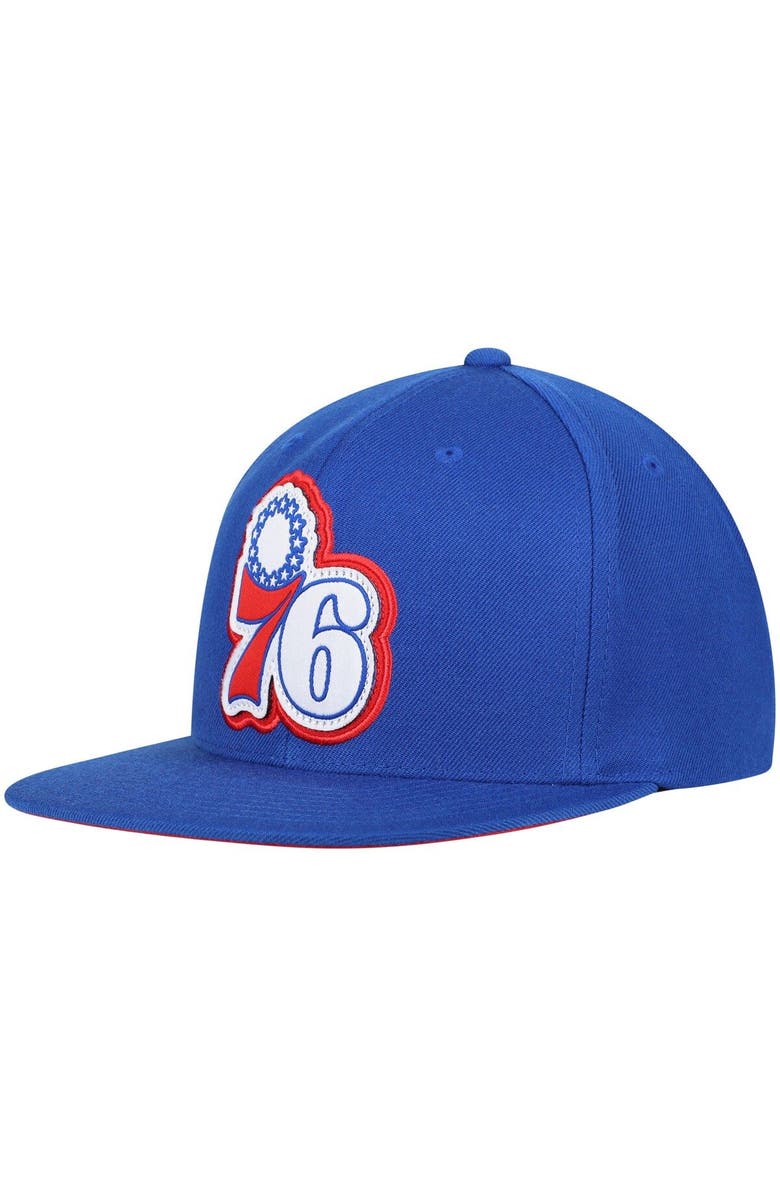 Mitchell & Ness Men's Mitchell & Ness Royal Philadelphia 76ers Hardwood Classics Pop Snapback Hat, Main, color, 