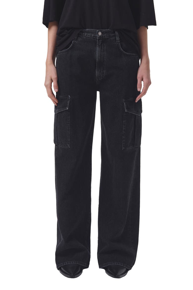 Minka Wide Leg Cargo Jeans, Main, color, SPIDER
