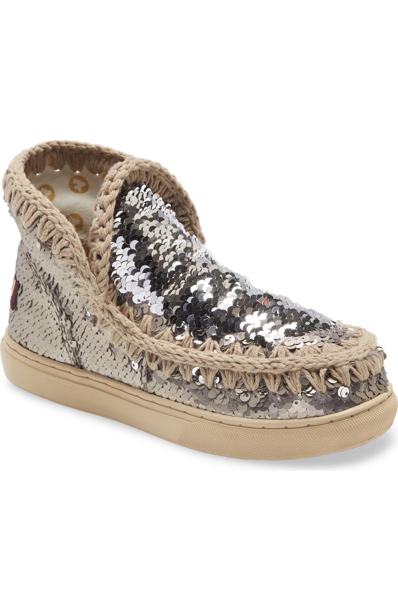 Mou Summer Eskimo Sequin Sneaker Boot, Alternate, color,