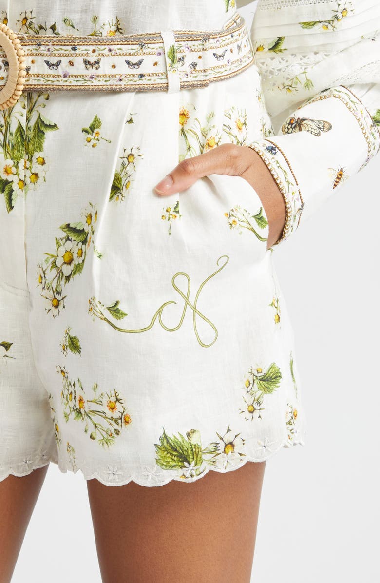 Camilla Tuck Front Belted Shorts, Alternate, color, Botanical Utopia