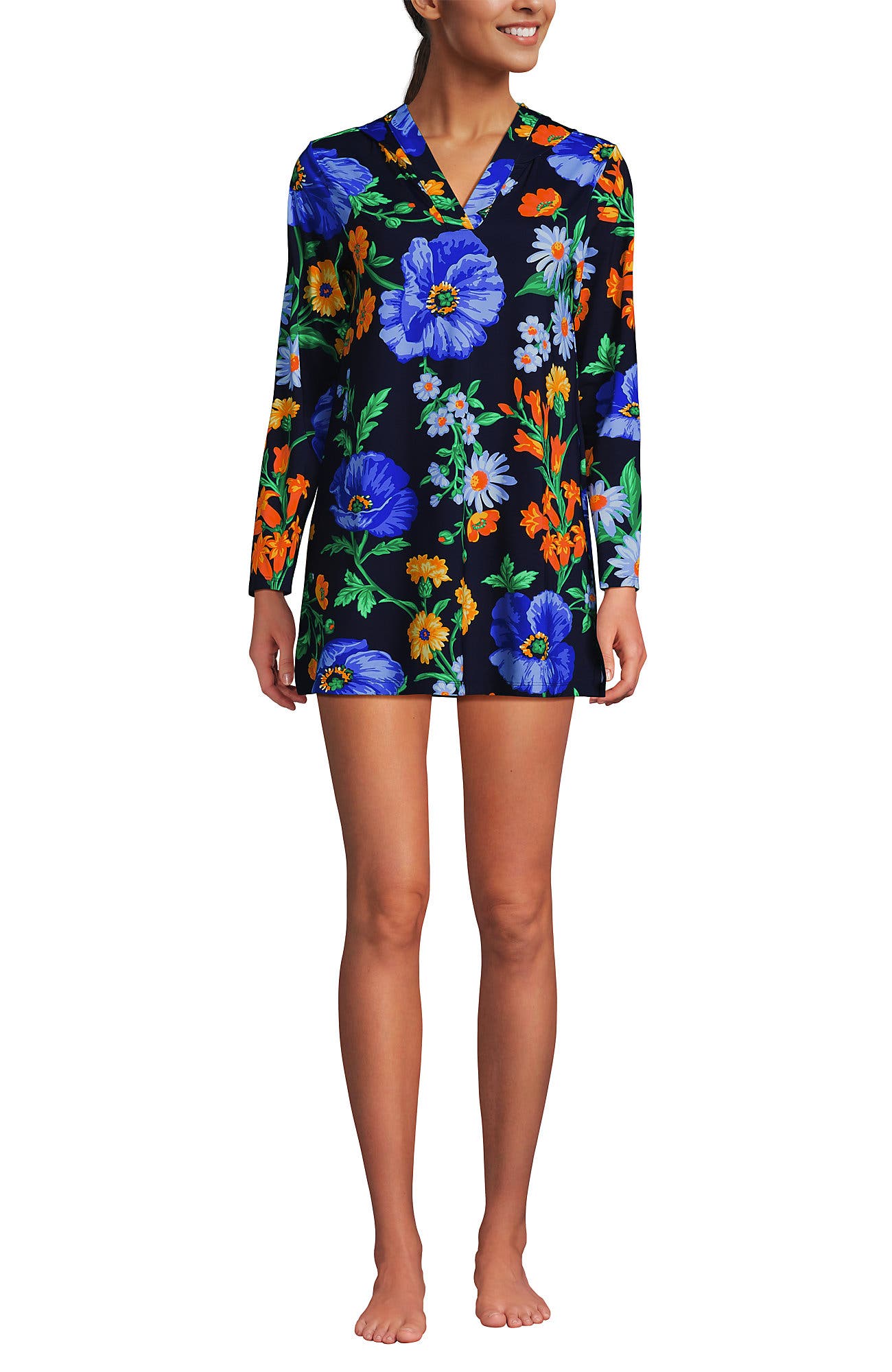 Navy/Exploded Poppy Floral