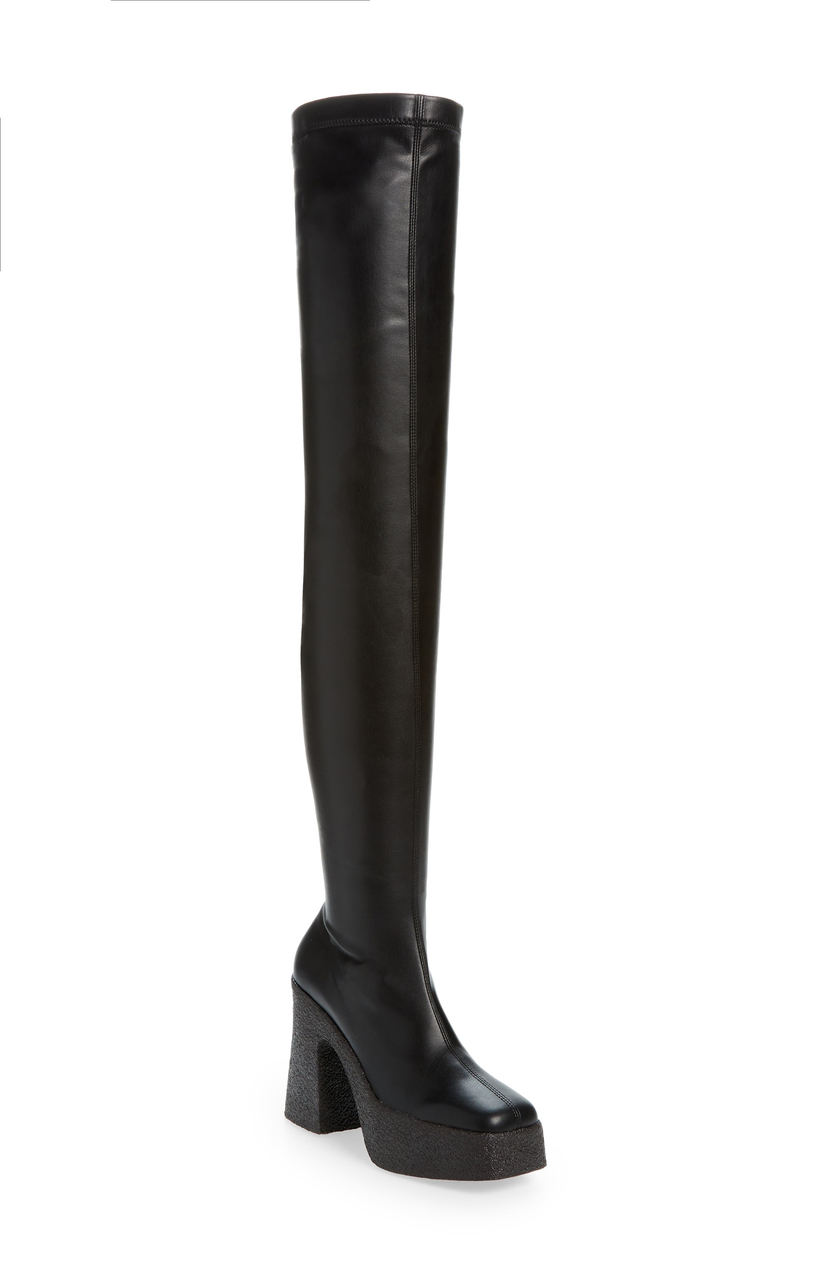 Stella McCartney Skyla Square Toe Platform Over the Knee Boot, Main, color, 