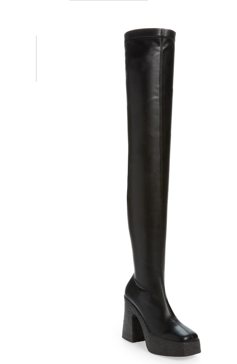 Stella McCartney Skyla Square Toe Platform Over the Knee Boot, Main, color,