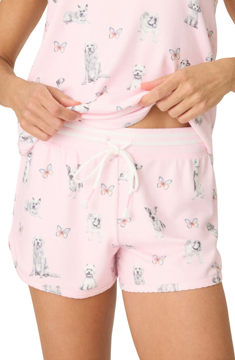 PJ Salvage Butterfly Print Pajama Shorts, Main, color, Pink Tint