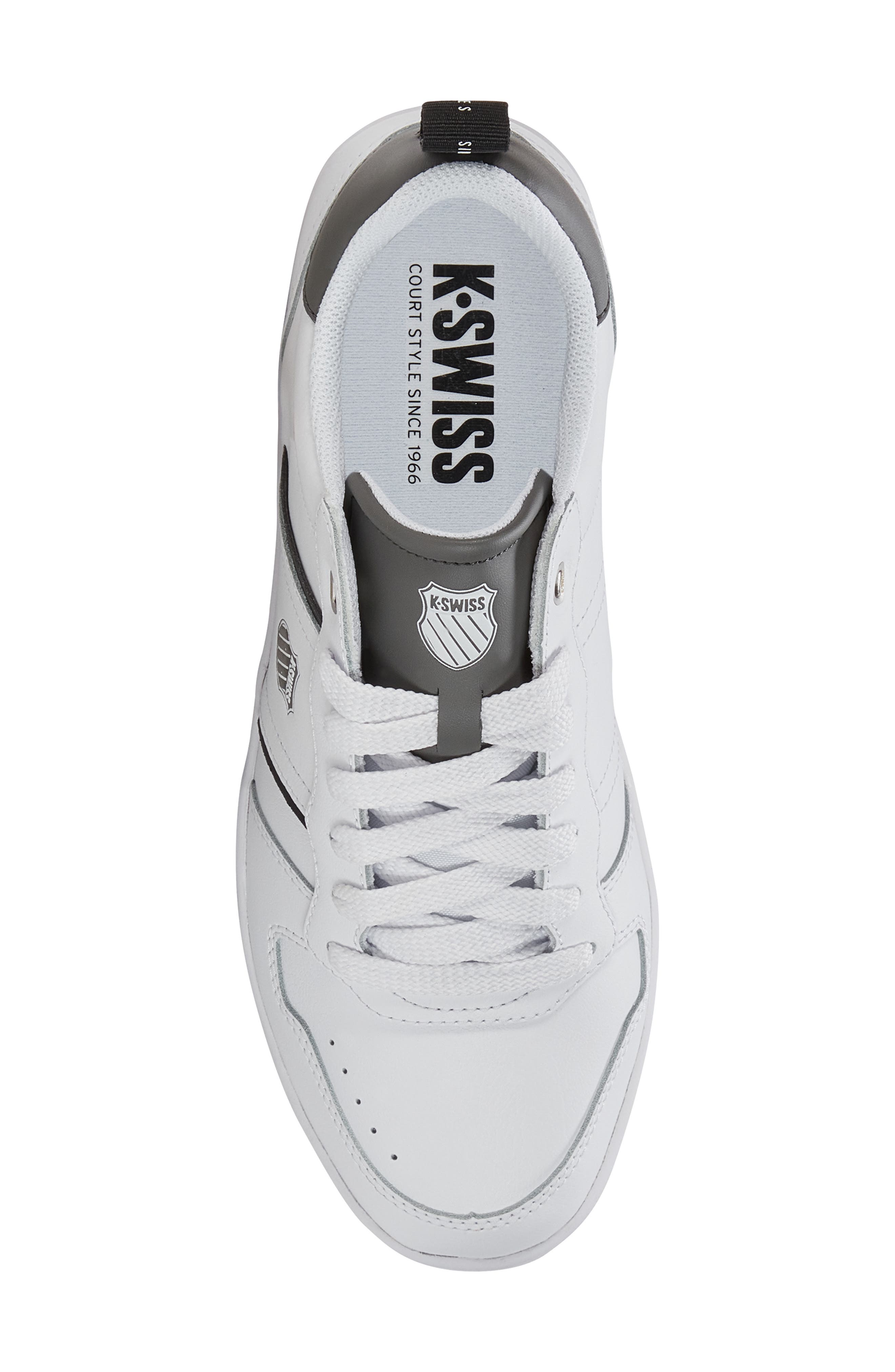 K-Swiss Lozan Match Leather Tennis Shoe, Alternate, color, White/ Black/ Gunmetal