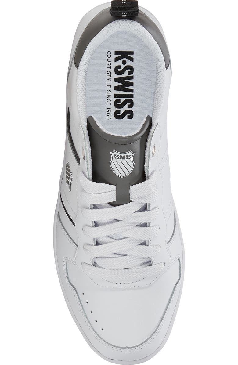 K-Swiss Lozan Match Leather Tennis Shoe, Alternate, color, White/ Black/ Gunmetal