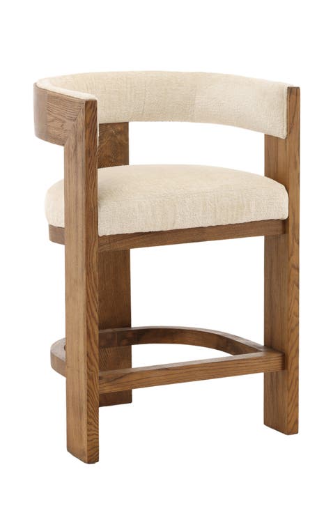 Noa Upholstered Counter Stool with Solid Ash Wood Frame