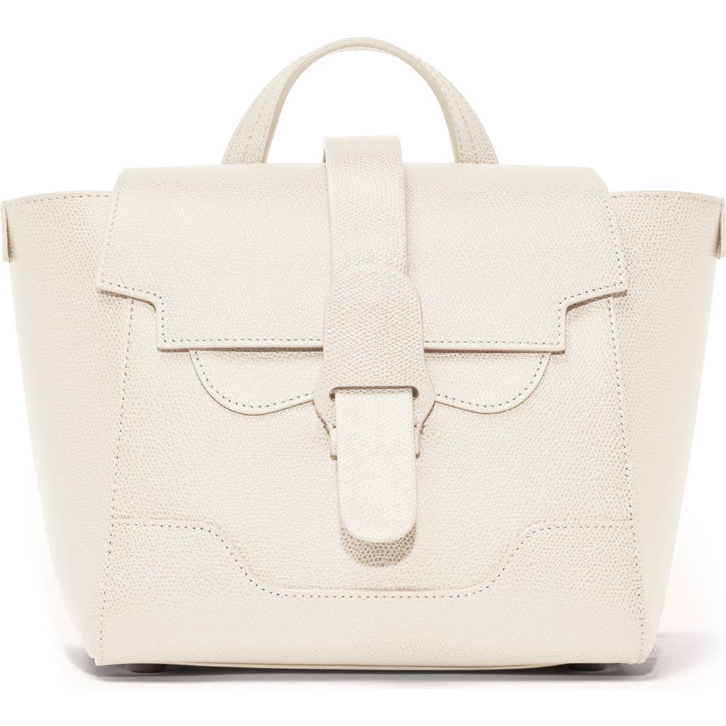 Senreve Mini Maestra Pebbled Leather 4-way Convertible Handbag In White