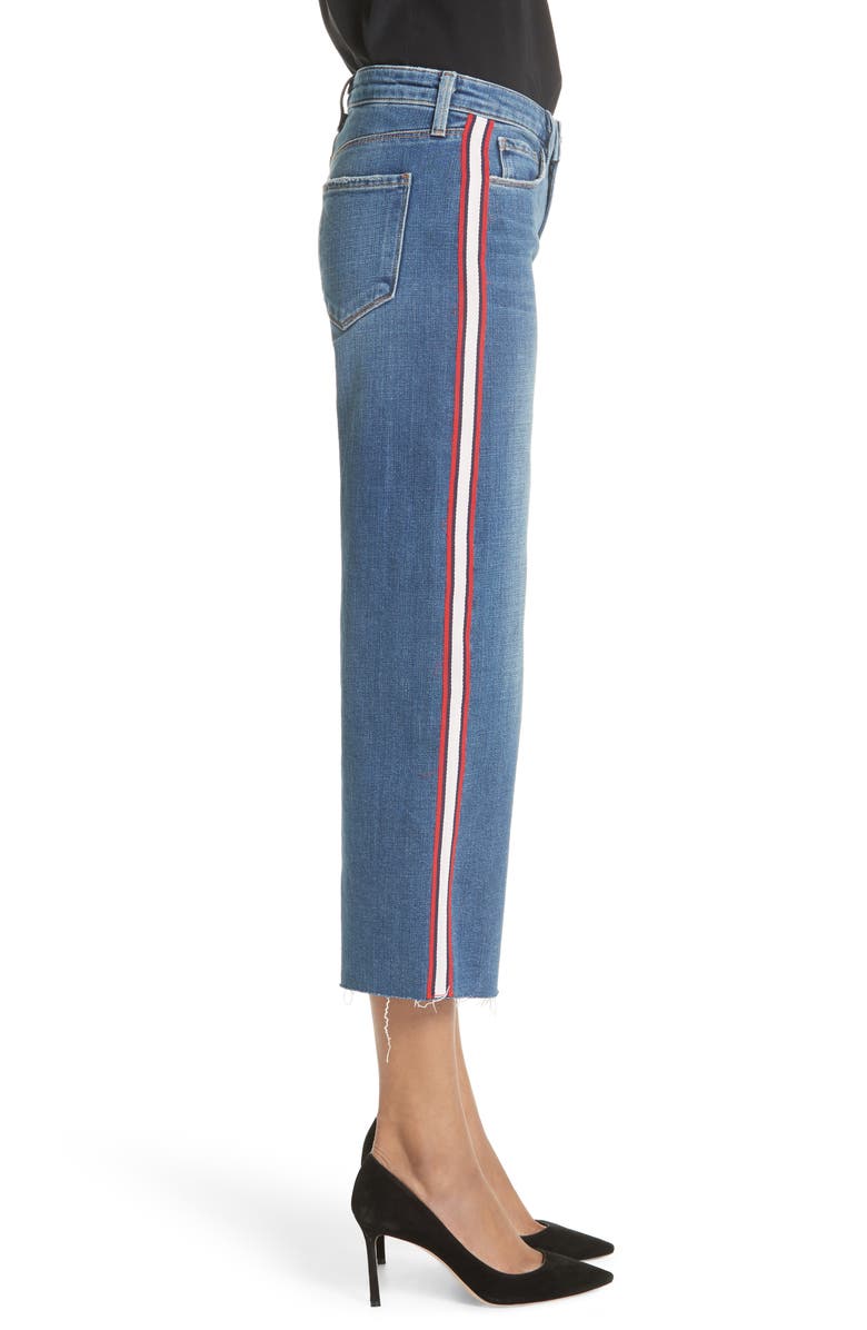 L'AGENCE Danica Side Stripe Crop Wide Leg Jeans, Alternate, color,
