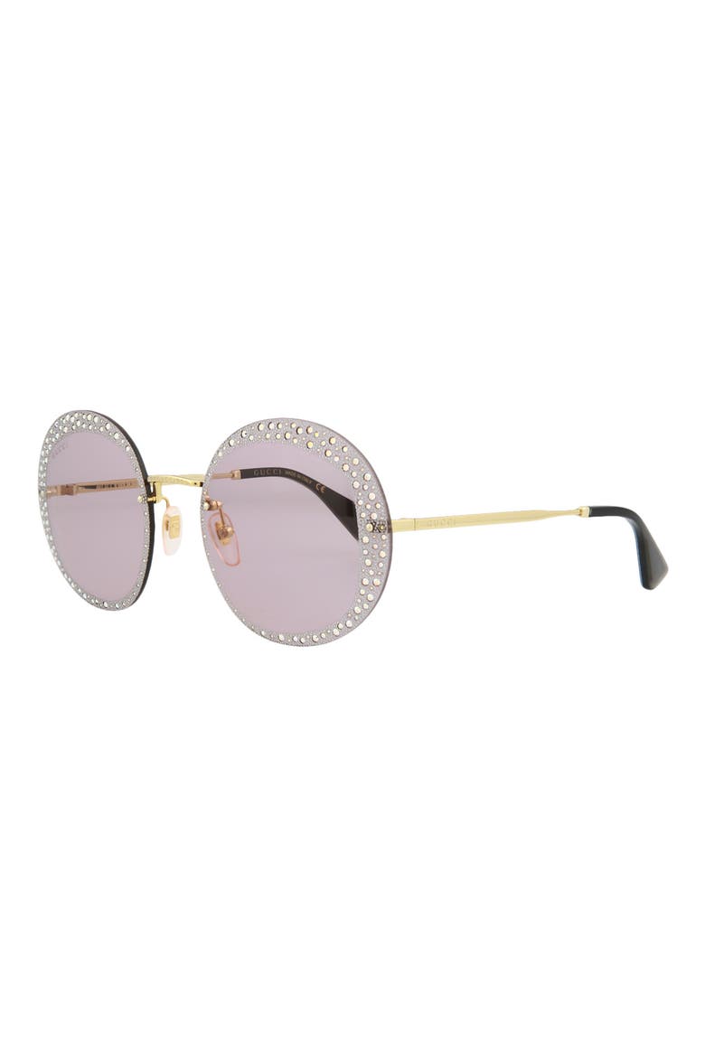 61mm Round Sunglasses, Alternate, color, GOLD VIOLET