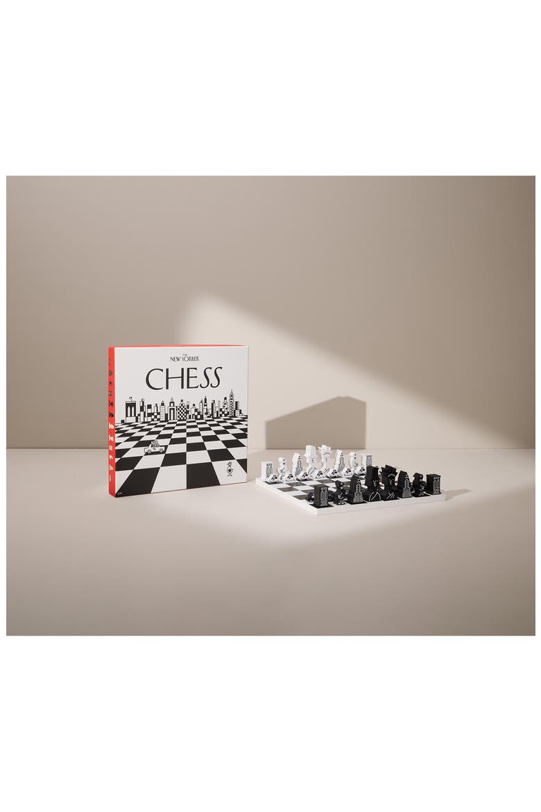 The New Yorker's Chess Set, Alternate, color, BLACK WHITE