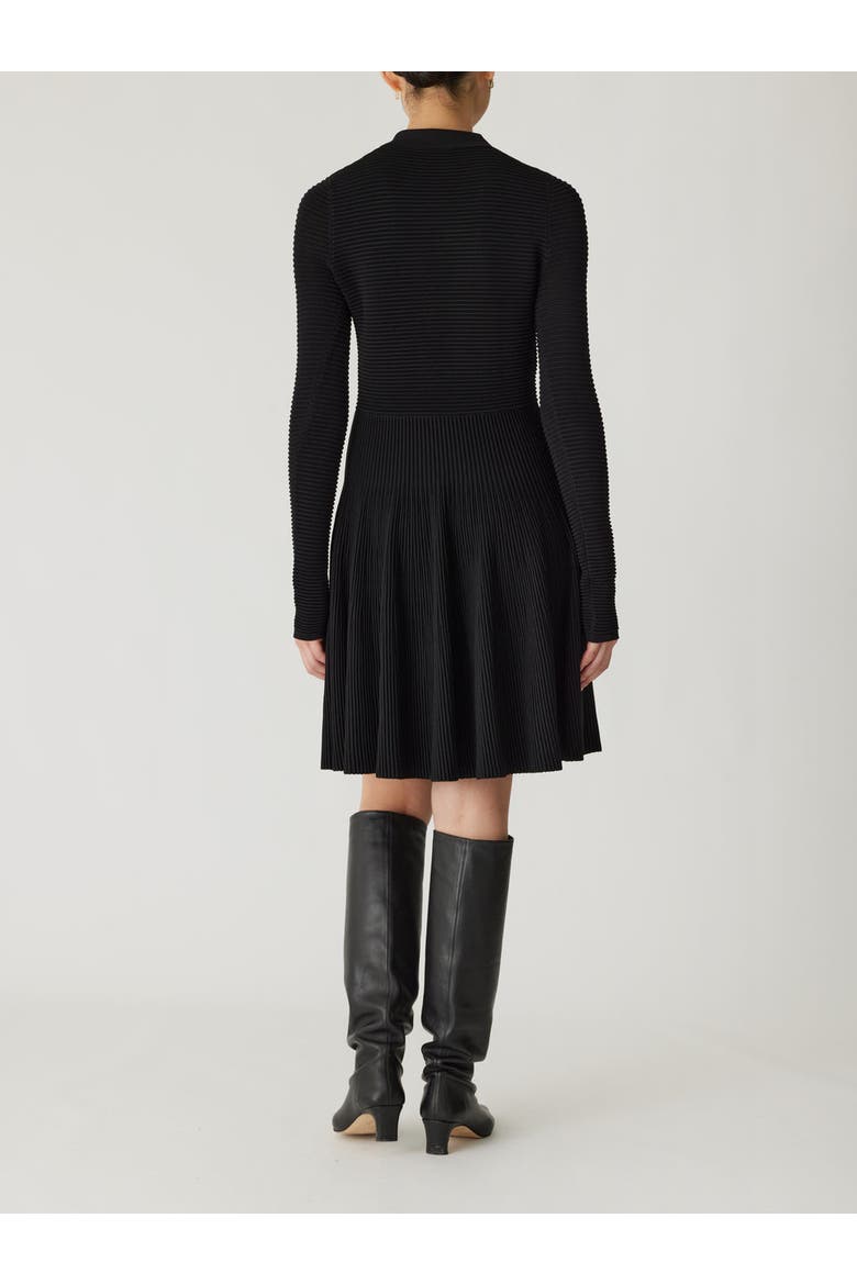 Ottoman Knit Ls Dress, Alternate, color, BLACK