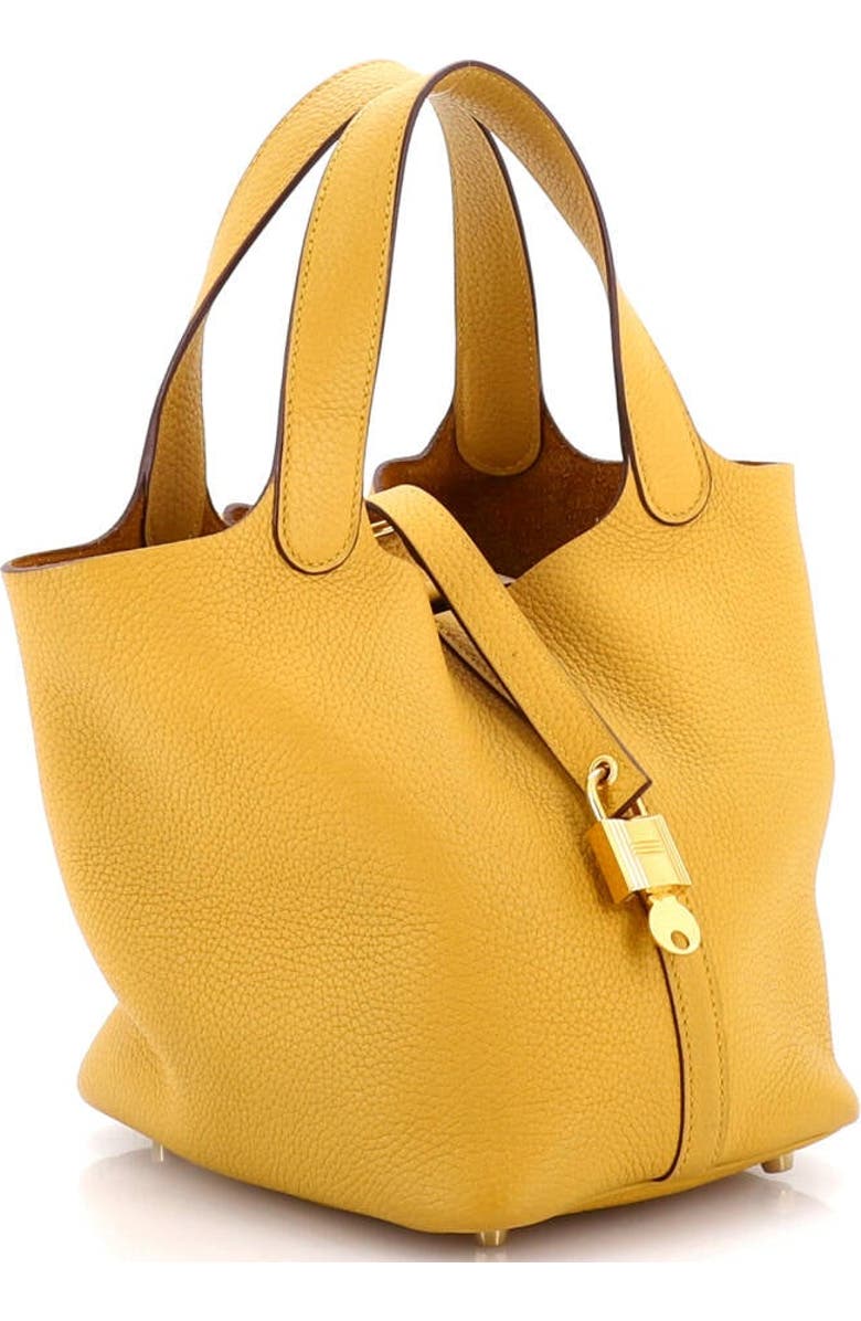 Pre-Owned Hermes Picotin Lock Bag Clemence PM, Alternate, color, Jaune Ambre
