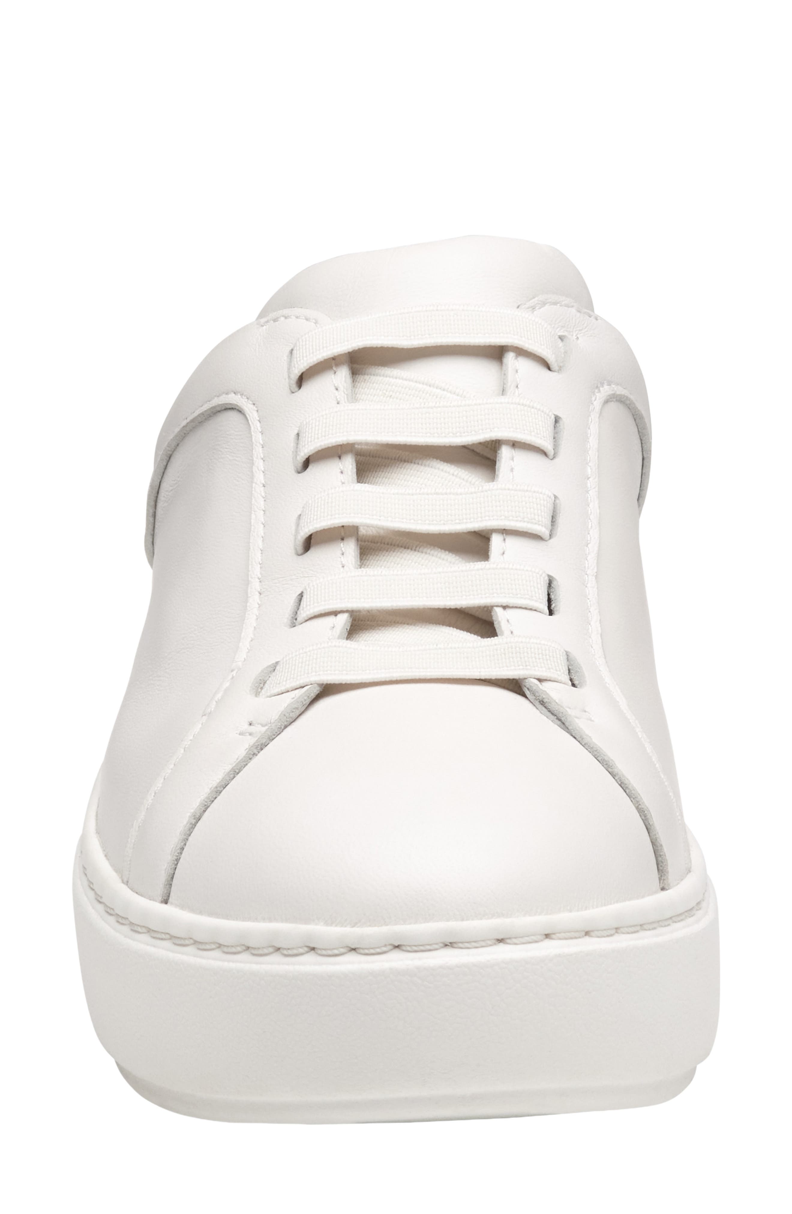Johnston & Murphy Cammie Platform Sneaker Mule, Alternate, color, White Nappa Leather