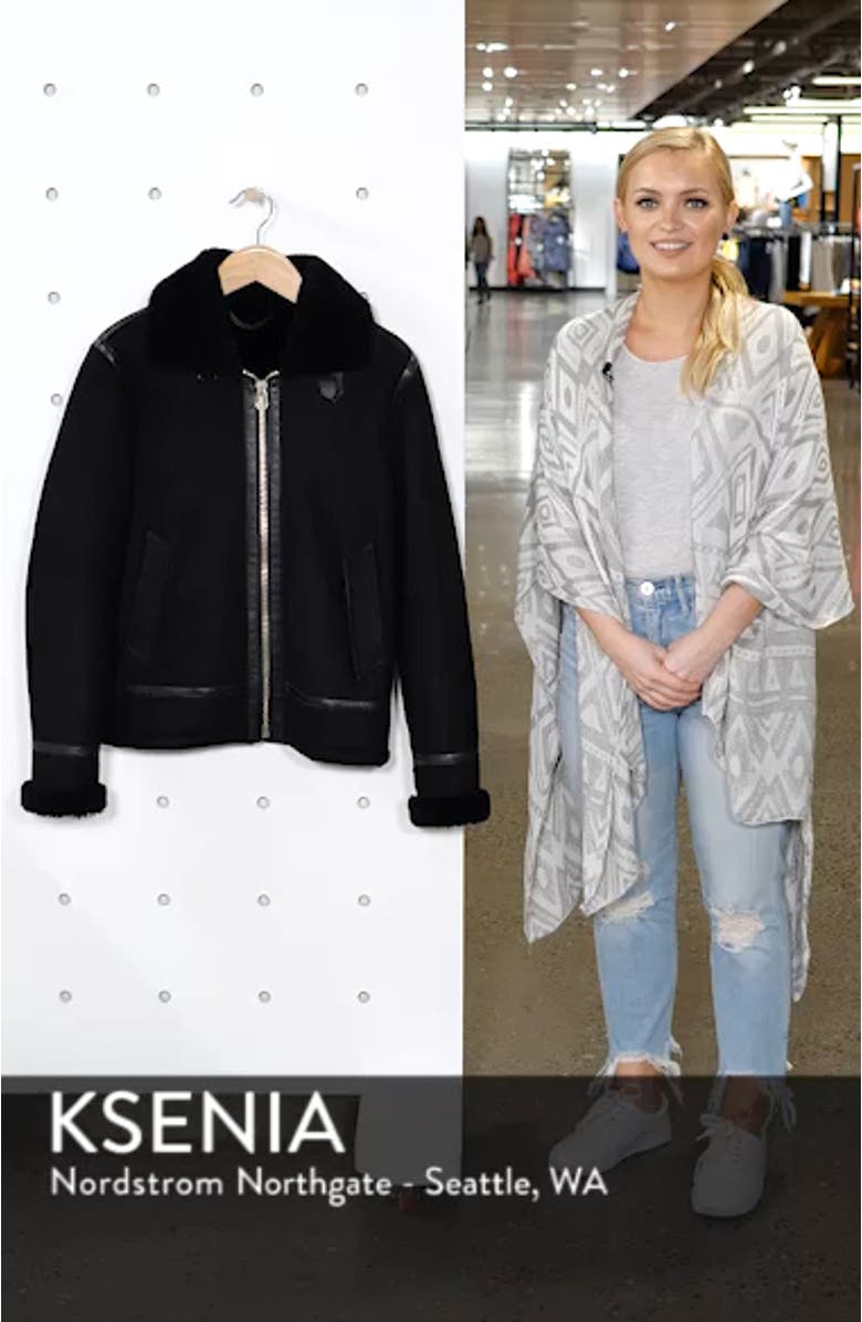 Leather and Genuine Shearling Flight Jacket, sales video thumbnail