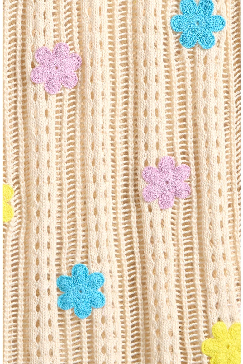 Flower Sweater Dress, Alternate, color, NATURAL/ LILAC/ BLUE RADIANCE
