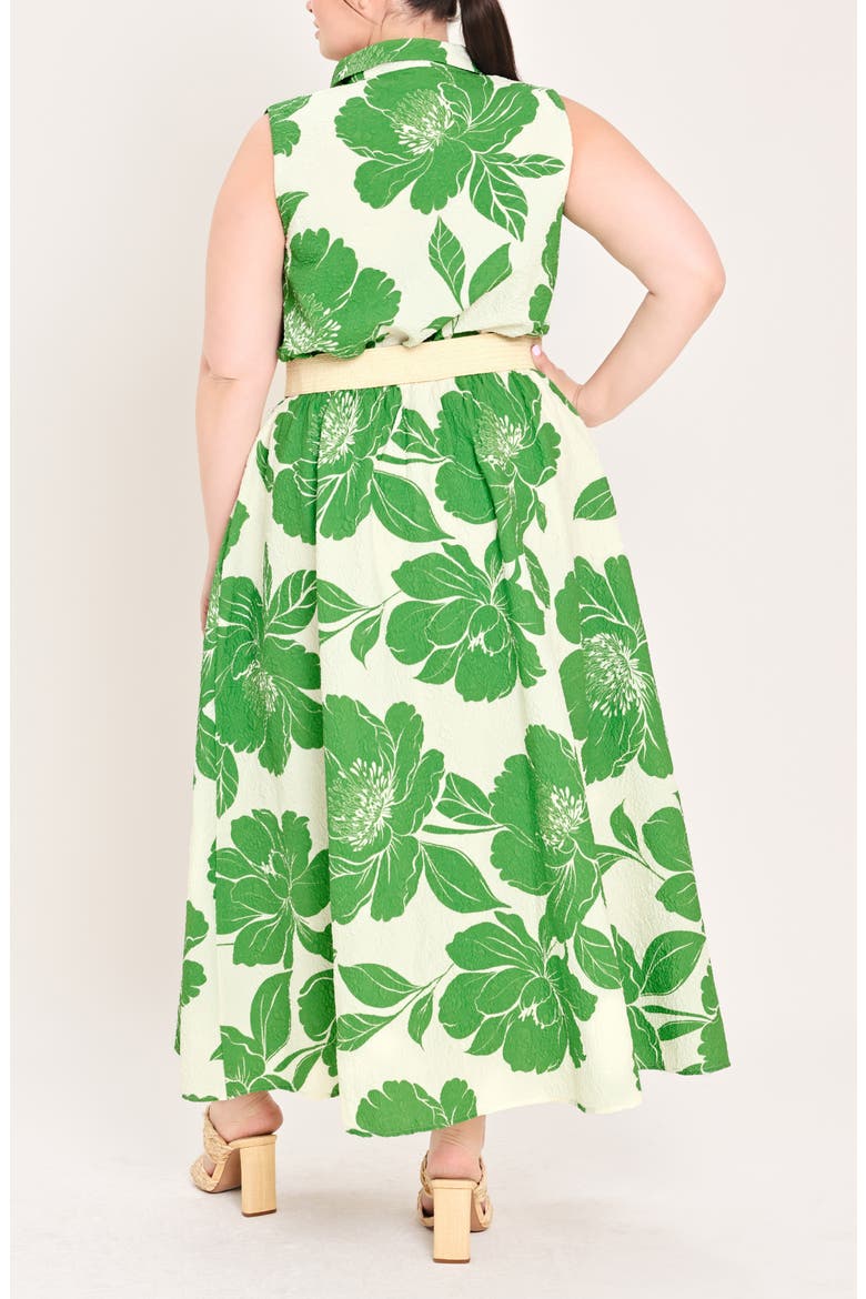 Printed Belted Shirtdress, Alternate, color, IVORY GREEN