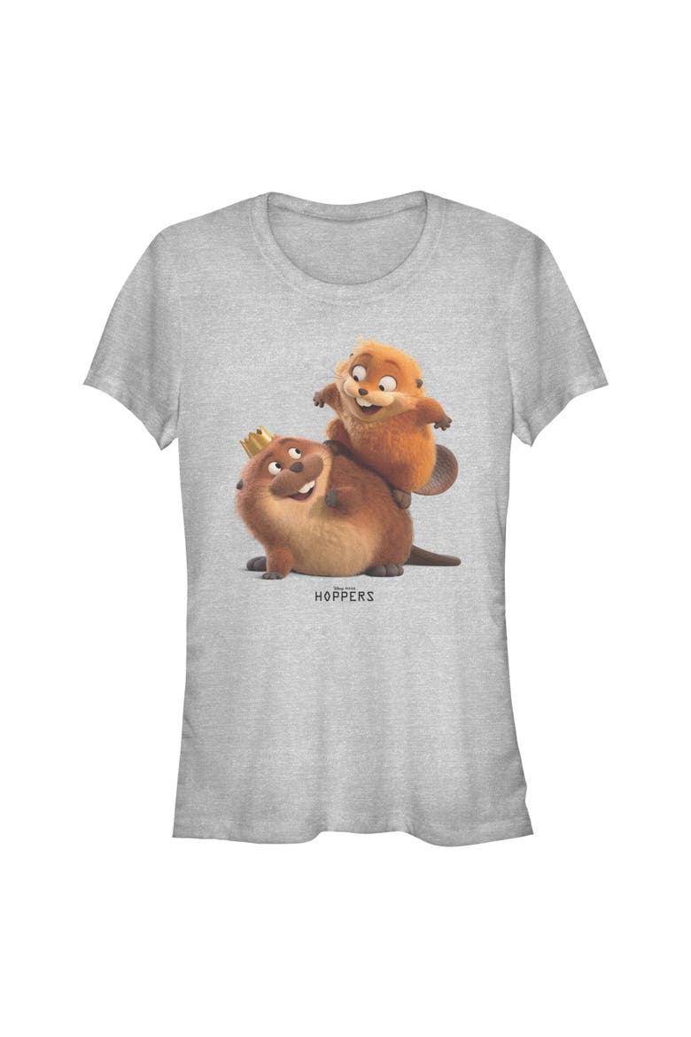 Junior's Hoppers King George and Mabel Fun  Graphic T-Shirt, Main, color, Athletic Heather