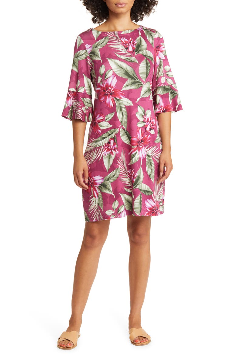 Darcy Coastal Petals Dress, Main, color, RHODODENDRON