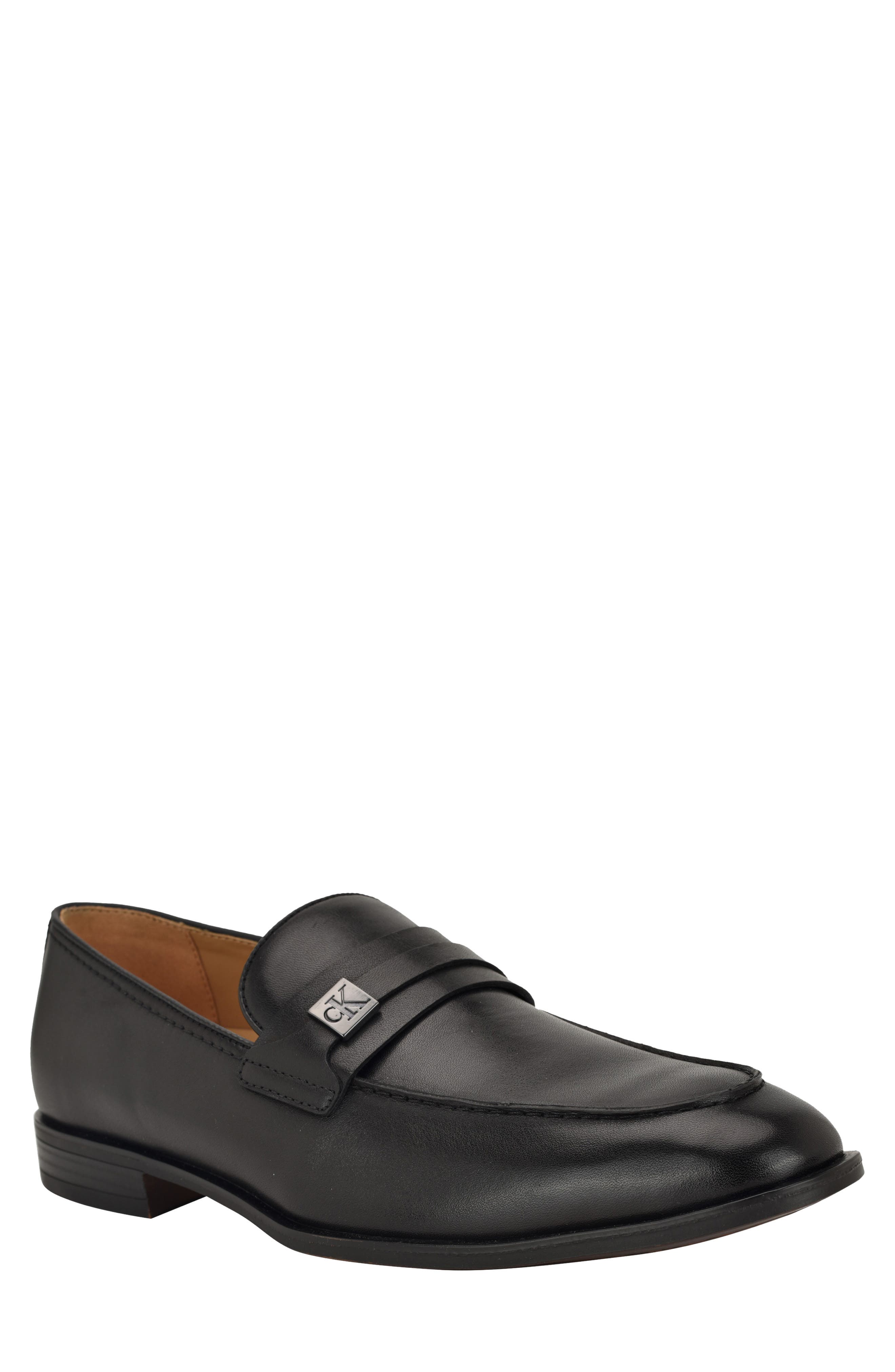 Calvin Klein Obexx Apron Toe Loafer, Main, color, Black
