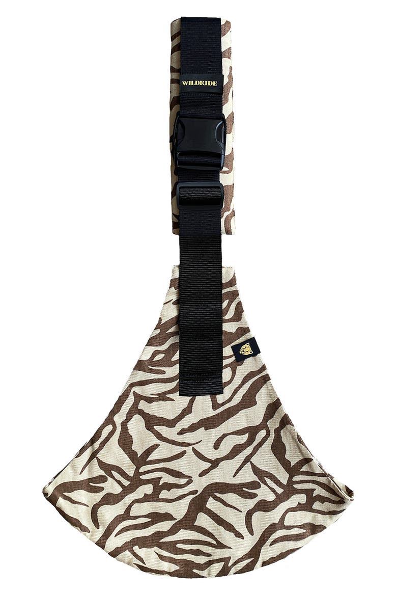 Print Toddler Carrier, Main, color, BEIGE/BROWN ZEBRA PATTERN