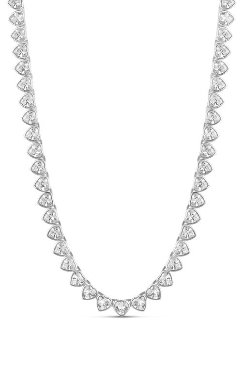 SHYMI Bezel Set Heart Tennis Necklace in Silver  product