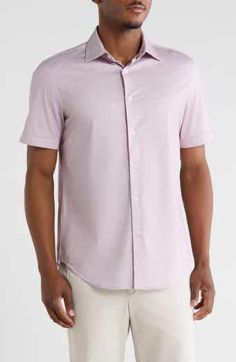 Miles OoohCotton® Space Dye Short Sleeve Button-Up Shirt