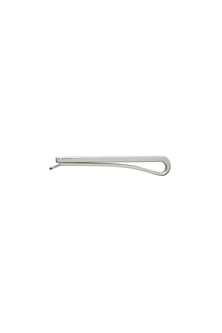 Engraved Check Tie Bar, Alternate, color, Silver