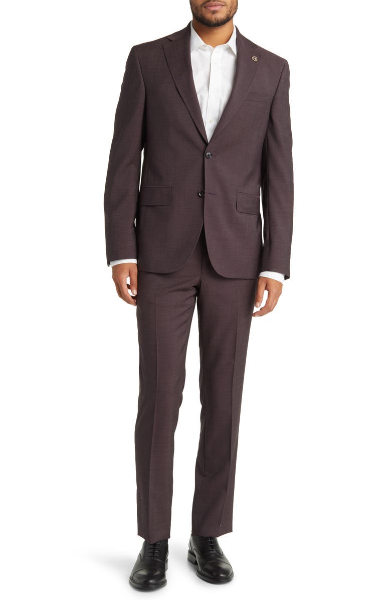 Ted Baker London Roger Extra Slim Fit Solid Wool Suit, Main, color,