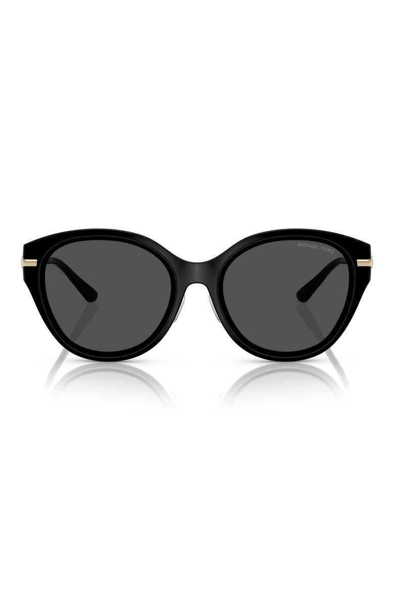 59mm Round Sunglasses, Main, color, BLACK