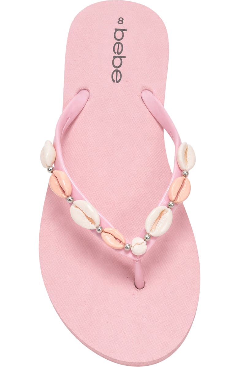 bebe Seashell Flip Flop, Alternate, color, Light Pink