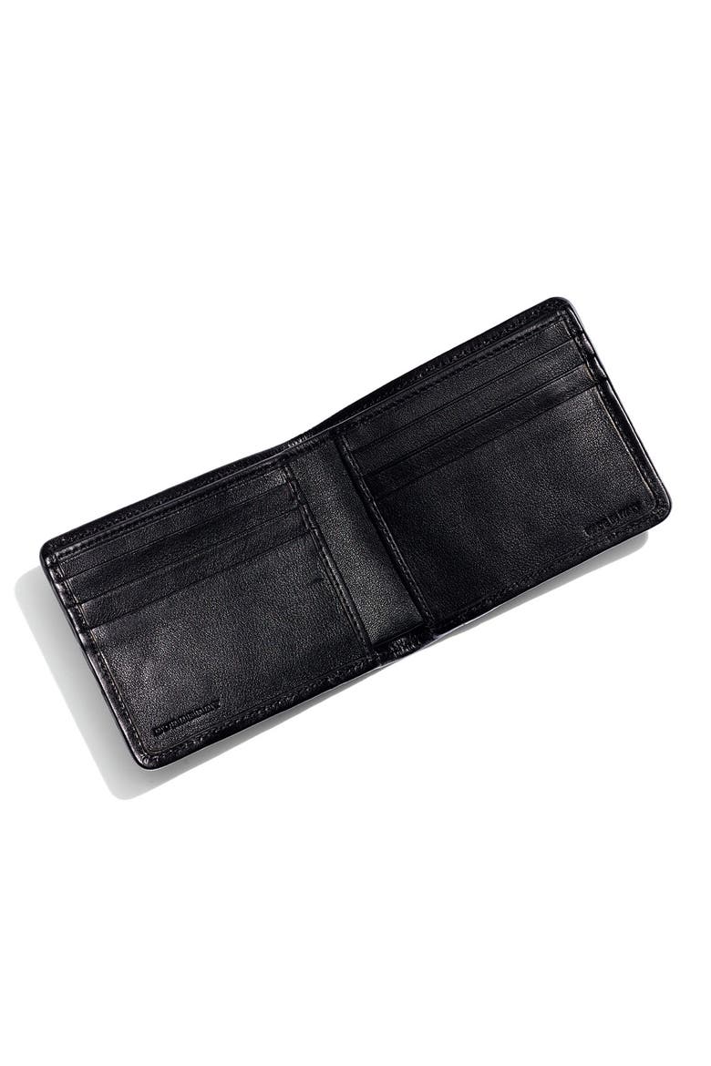 Embossed Leather Bifold Wallet, Alternate, color, BLACK EMBOSSED CHECK