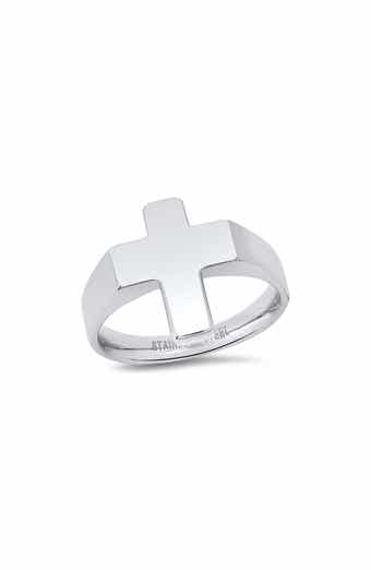 Men's Stainless Steel Cross Ring