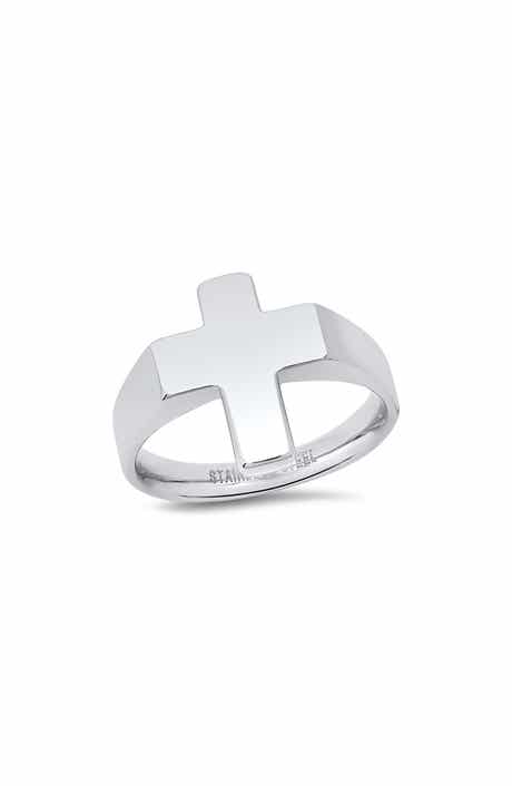 Men's Stainless Steel Cross Ring