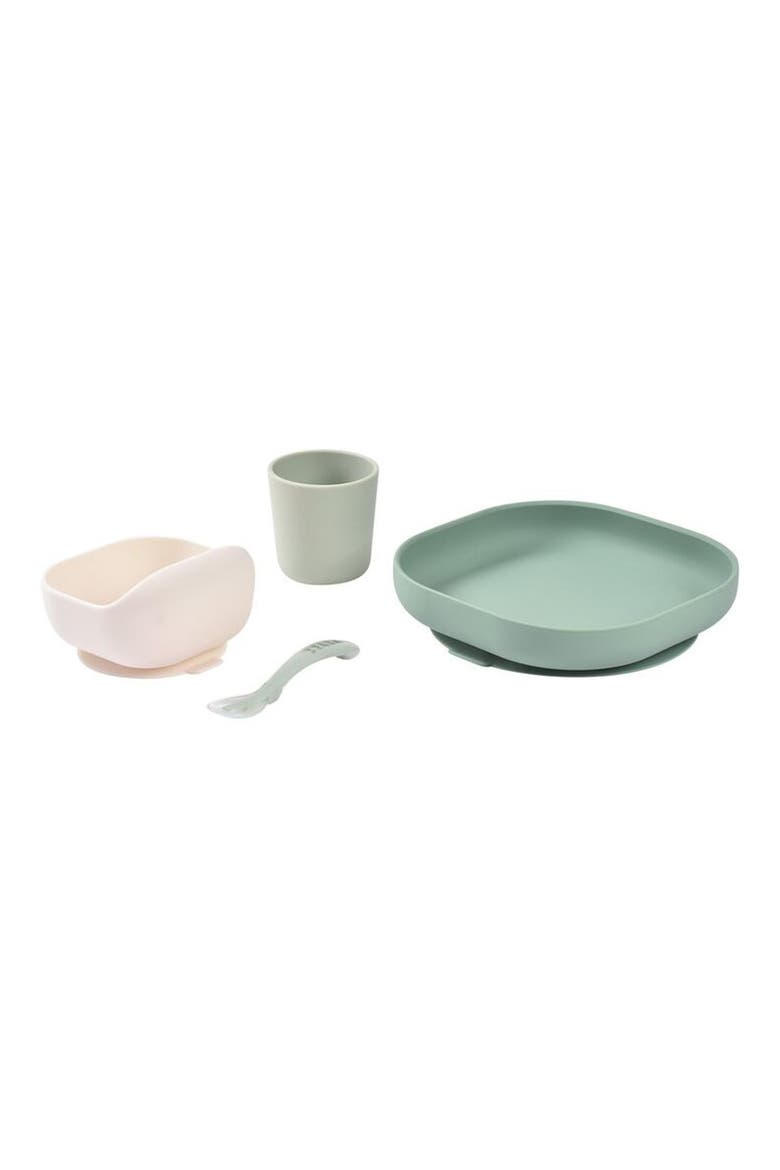 4-Piece Silicone Suction Baby Feeding Set, Alternate, color, SAGE