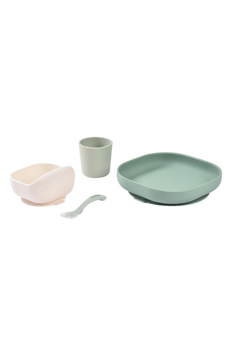 BEABA 4-Piece Silicone Suction Meal Set, Alternate, color, Sage Green